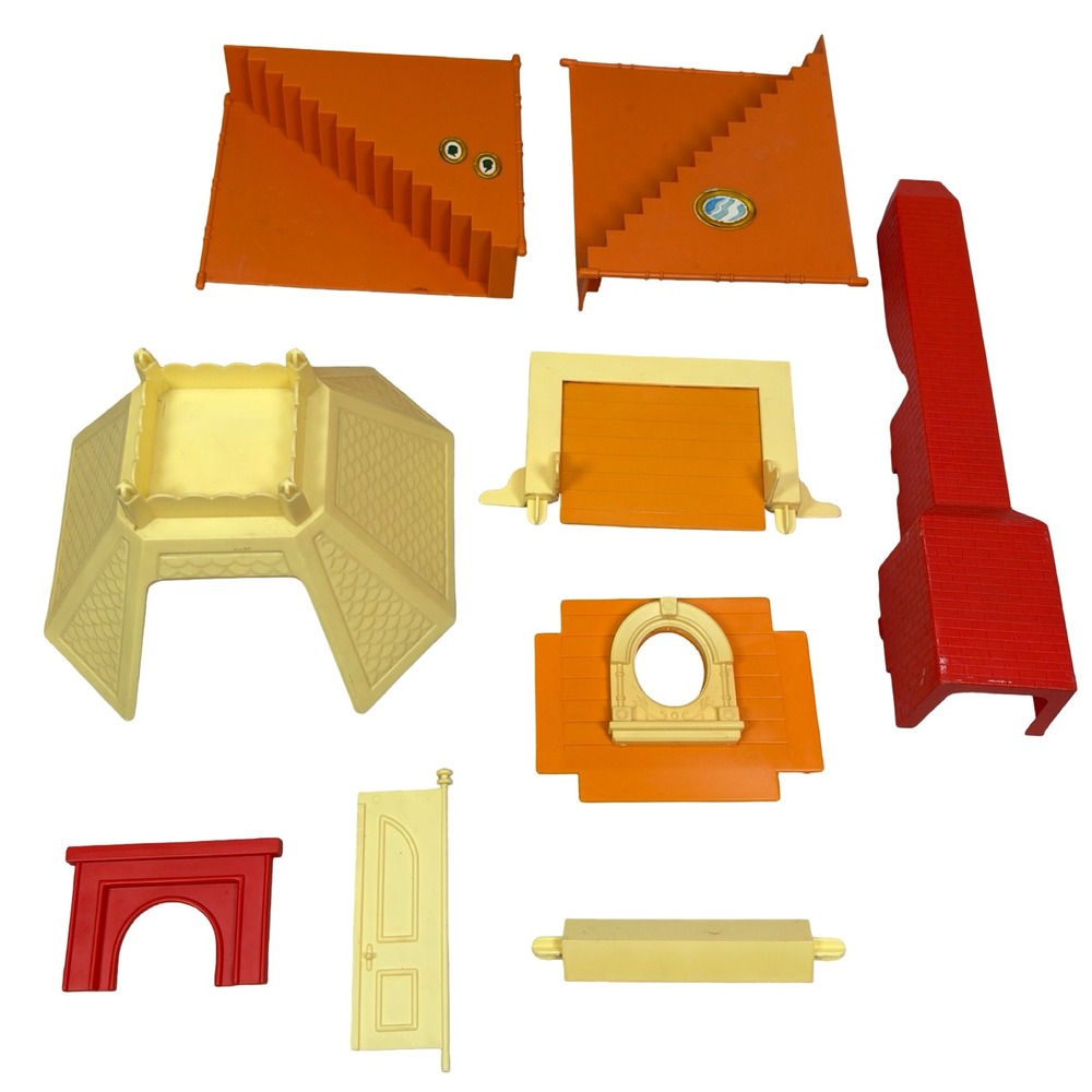 Vintage 1980 Mattel The Littles Dollhouse Replacement Parts Lot Stairs Chimney